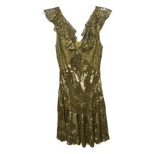 Ralph Lauren Size 2 Blue Label Mini Gold Sequin Dress